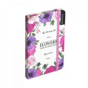 Notes FlowEasy Kwiaty A6/80/70g kratka, Różowy